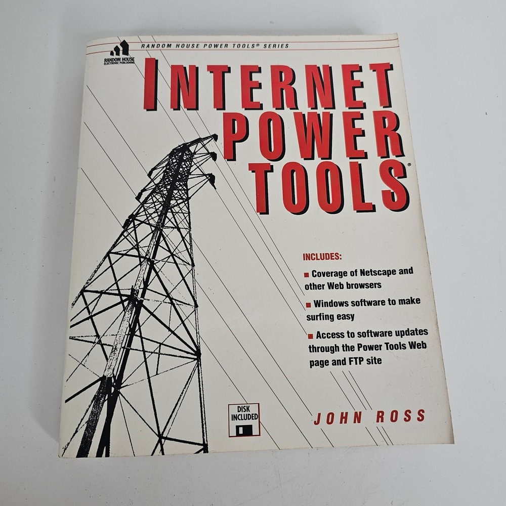 Internet Power Tools John Ross 1995 First Edition‎ Book with 3.5 Floppy Disk 90s
